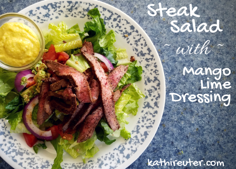 Grilled Flank Steak Salad with Mango Lime Dressing
