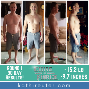 30 day results for a man core de force workout mma program